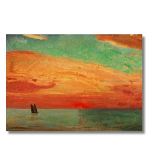 Fujishima Takeji – Východ slnka nad morom