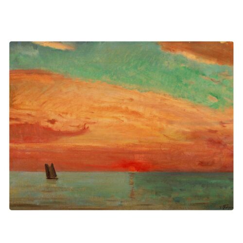 Fujishima Takeji – Východ slnka nad morom
