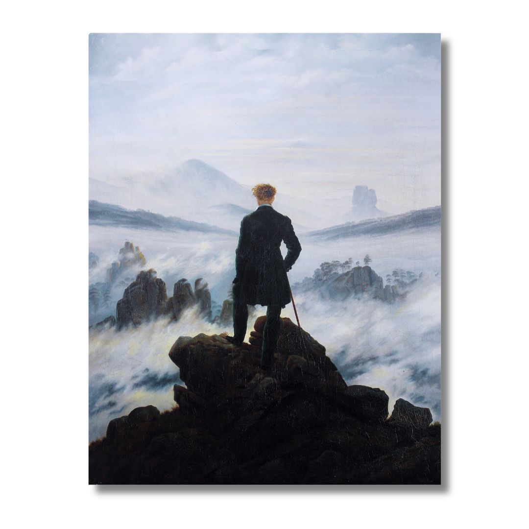 Caspar-David-Friedrich-Tulak-nad-morom-hmly Obraz Caspar David Friedrich Tulák nad morom hmly