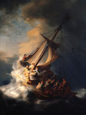 Rembrandt - Kristus v búrke na Galilejskom mori