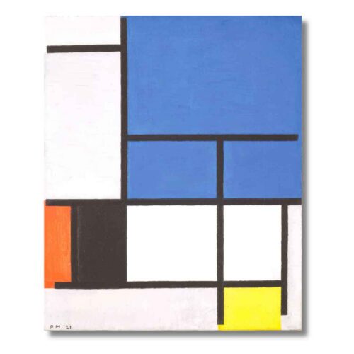 Obraz Mondrian Kompozícia s modrou
