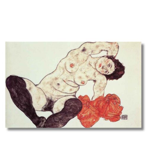 Egon Schiele – Akt s červeným uterákom
