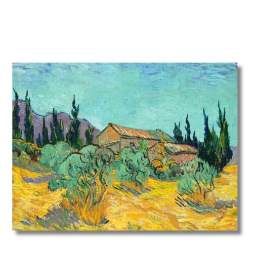 Vincent van Gogh - Drevené chatky medzi olivovníkmi
