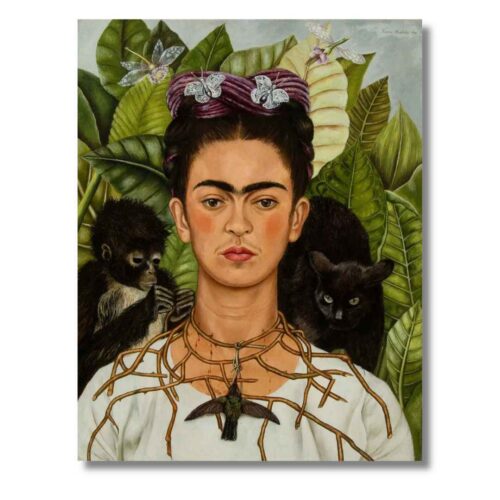 Obraz Frida Kahlo Autoportrét s tŕňovým náhrdelníkom