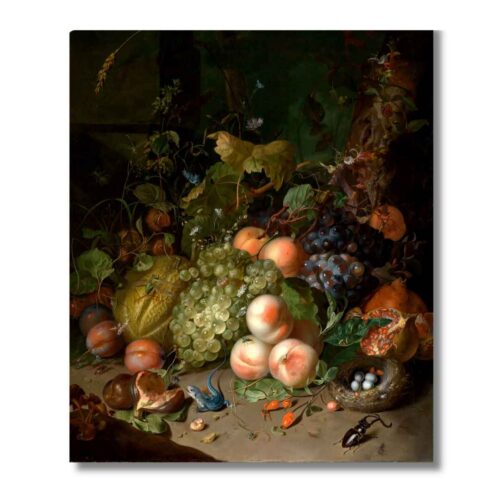 Rachel Ruysch – Zátišie s roháčom a hniezdom