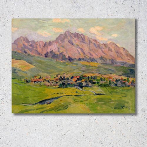 Gustav Mallý - Mengusovce, obraz s motívom krajinka, tatry