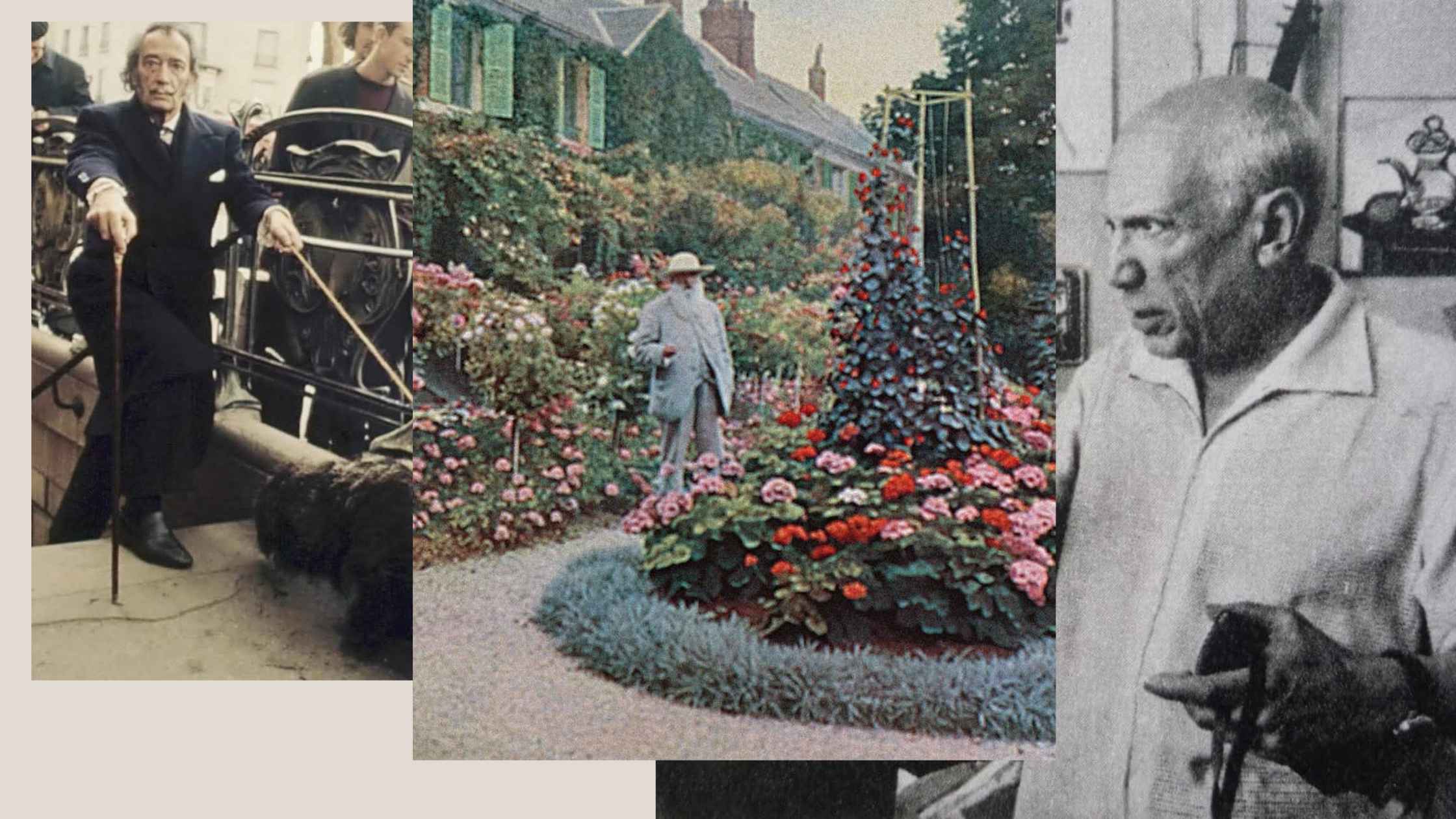 banner picasso, Dalí, Monet