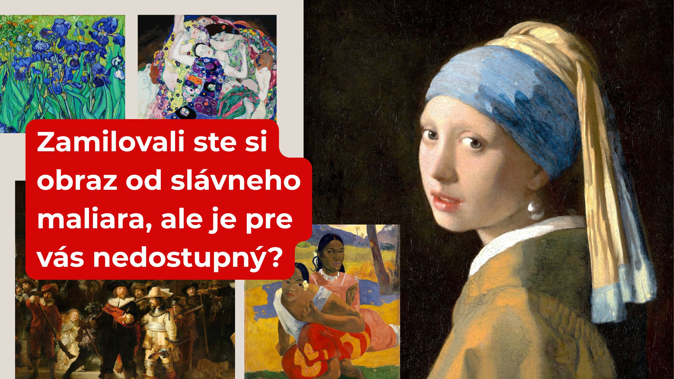 banner artovo banner maliari, ARTOVO, vermeer, Klimt, Gauguin